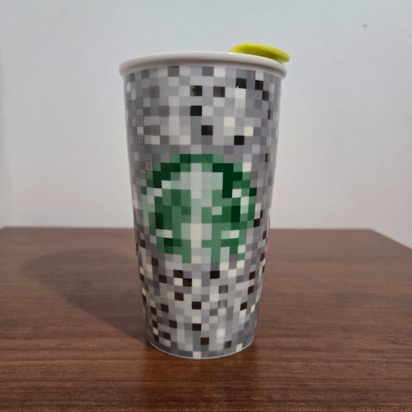 Starbucks Rodarte Ceramic Pixel Tumbler Travel Mug Cup 12oz 2012 Limited Edition - Picture 1 of 6